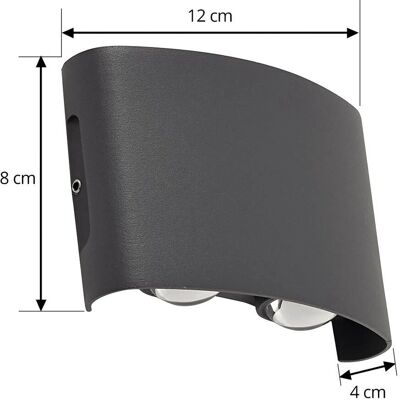 Lindby Ithan Grå Aluminium Vägglampa - Utomhus LED-belysning Lindby Ithan Grå Aluminium Vägglampa - Utomhus LED-belysning