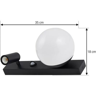Lindby - Lámpara de pared Larcie - Negro Aluminio - Luz LED exterior Lindby - Lámpara de pared Larcie - Negro Aluminio - Luz LED exterior