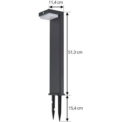 Lampe solaire extérieure Lindby Eleazar - Lampe, Noir, Aluminium Lampe solaire extérieure Lindby Eleazar - Lampe, Noir, Aluminium