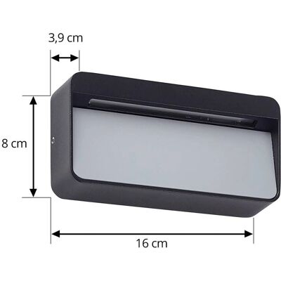 Lucande Tiburia Applique Murale Extérieur - Aluminium Noir Lucande Tiburia Applique Murale Extérieur - Aluminium Noir