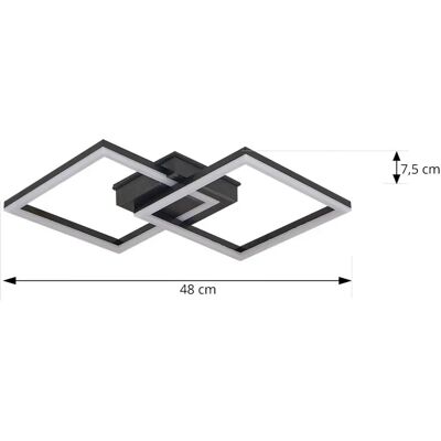 Lindby Black Aluminum Finian LED Ceiling Light - Ceiling Lamp Lindby Black Aluminum Finian LED Ceiling Light - Ceiling Lamp