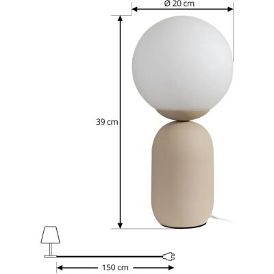 Lindby Lennes Weiße Glastischlampe - Tischlampe Lindby Lennes Weiße Glastischlampe - Tischlampe