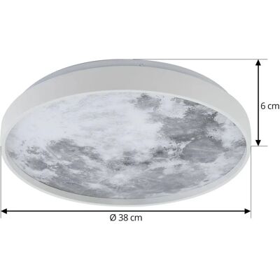 Lindby Lune Szara Plastikowa Lampa Sufitowa - Lampa Lindby Lune Szara Plastikowa Lampa Sufitowa - Lampa