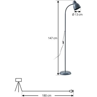 Lindby Tebbi Blue Metal Floor Lamp - Floor Lamp Lindby Tebbi Blue Metal Floor Lamp - Floor Lamp