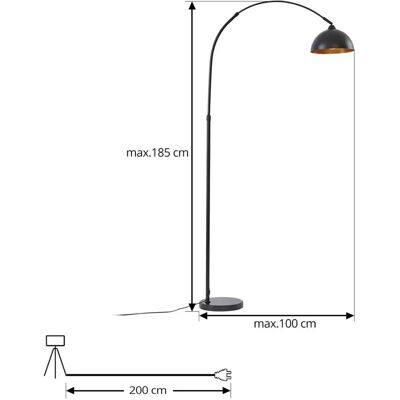 Lindby Stehlampe 'Tonka' Schwarz Metall - Stehlampe Lindby Stehlampe 'Tonka' Schwarz Metall - Stehlampe
