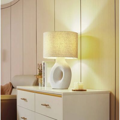 Lindby Thalassia Vit Textur Bordslampa - Bordslampa Lindby Thalassia Vit Textur Bordslampa - Bordslampa