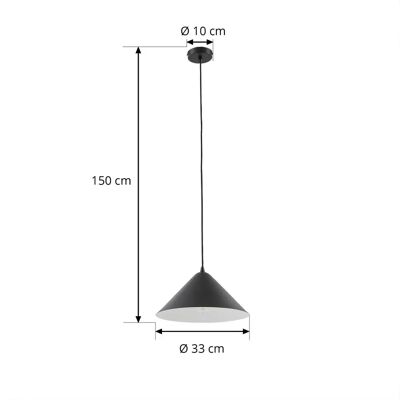 Lindby Clarine Czarna Metalowa Lampa Wisząca - Oświetlenie & Wentylatory Lindby Clarine Czarna Metalowa Lampa Wisząca - Oświetlenie & Wentylatory