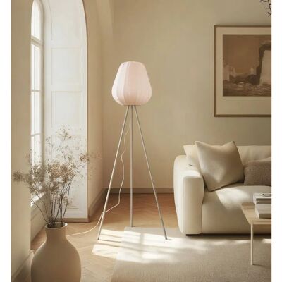 Lindby Helin Stehlampe - Weiß Textil, Tripod, 144cm Lindby Helin Stehlampe - Weiß Textil, Tripod, 144cm