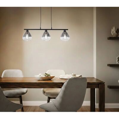 Lindby Szara lampa wisząca z trzema kloszami - Lampa wisząca Lindby Szara lampa wisząca z trzema kloszami - Lampa wisząca