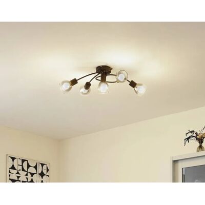Lindby - Lampa sufitowa 'Pendura' w Szarym Szkle - Lampa Sufitowa 5 Żarówek Lindby - Lampa sufitowa 'Pendura' w Szarym Szkle - Lampa Sufitowa 5 Żarówek