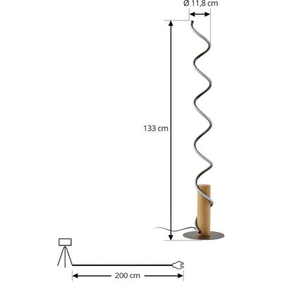 Lindby Spiraali szürke aluminiumowa lampa stojąca - Lampa stojąca Lindby Spiraali szürke aluminiumowa lampa stojąca - Lampa stojąca