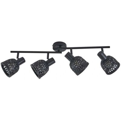 Lindby Eskil Czarna Lampa Sufitowa - Lampa z Bambusem Lindby Eskil Czarna Lampa Sufitowa - Lampa z Bambusem