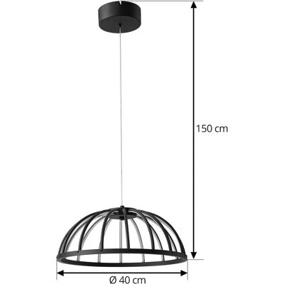 Lucande - Lampa wisząca 'Attea' - Czarna - Aluminium Lucande - Lampa wisząca 'Attea' - Czarna - Aluminium