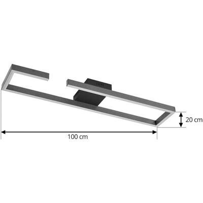 Lucande Yvor Oprawa sufitowa - Czarny Aluminium - LED Lucande Yvor Oprawa sufitowa - Czarny Aluminium - LED