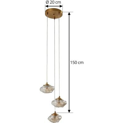 Lindby Piatra Pendelleuchte - Kristall, Weiß, 3 Leuchten Lindby Piatra Pendelleuchte - Kristall, Weiß, 3 Leuchten