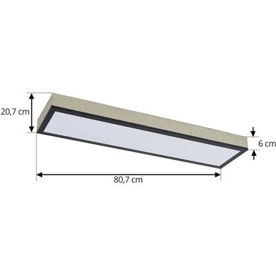 Lindby Laviona LED Sufitowa Lampa - Nowoczesny Beton Czarny Lindby Laviona LED Sufitowa Lampa - Nowoczesny Beton Czarny