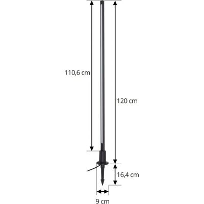 Lindby Neano LED Lampa zewnętrzna - Aluminium, Czarna, 120cm Lindby Neano LED Lampa zewnętrzna - Aluminium, Czarna, 120cm