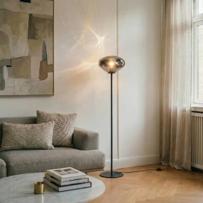 Lindby Lelia Graues Rauchglas Stehlampe - Stehlampe Lindby Lelia Graues Rauchglas Stehlampe - Stehlampe