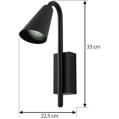 Lindby Sorvete Lámpara de Pared Exterior - Negro, Metal, 33cm - Luz de Pared Lindby Sorvete Lámpara de Pared Exterior - Negro, Metal, 33cm - Luz de Pared