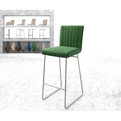 DELIFE Grüner Samt Barstuhl Luiga-Flex - Klassisches Design - 37cm Sitz DELIFE Grüner Samt Barstuhl Luiga-Flex - Klassisches Design - 37cm Sitz