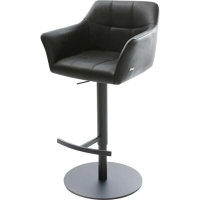 DELIFE Yulo-Flex Schwarzer Leder Höhenverstellbarer Barhocker - Barstuhl DELIFE Yulo-Flex Schwarzer Leder Höhenverstellbarer Barhocker - Barstuhl