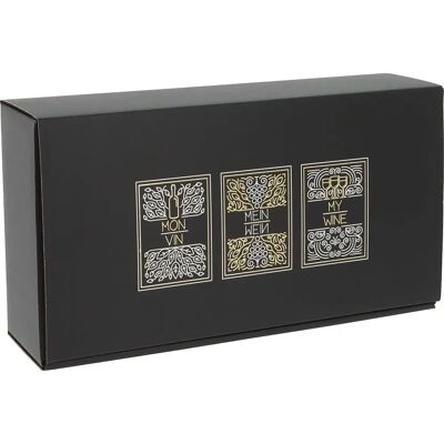 Kaiserkraft Weinflaschen-Geschenkbox - 2-3 Flaschen - Schwarz Kaiserkraft Weinflaschen-Geschenkbox - 2-3 Flaschen - Schwarz