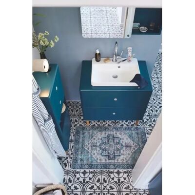 TOM TAILOR HOME Oriental Bath FOUR - Rechteckiger Polyester Badteppich Blau 60x100cm TOM TAILOR HOME Oriental Bath FOUR - Rechteckiger Polyester Badteppich Blau 60x100cm