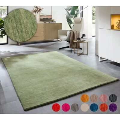 THEKO Phalguna Wollteppich - Grün - 40x60cm - 13mm - Wohnzimmer & Esszimmer THEKO Phalguna Wollteppich - Grün - 40x60cm - 13mm - Wohnzimmer & Esszimmer