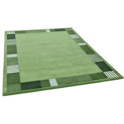 Theko Royal Nepali Wollteppich - Grün, 70x140cm, Handgetuftet, 15mm Theko Royal Nepali Wollteppich - Grün, 70x140cm, Handgetuftet, 15mm