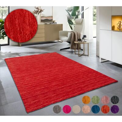 THEKO Holi Teppich in Rot - 70x140cm, Wolle, Handgewebt THEKO Holi Teppich in Rot - 70x140cm, Wolle, Handgewebt