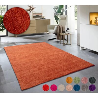 THEKO Handgewebter Roter Wollteppich - 90x160 cm - Teppich THEKO Handgewebter Roter Wollteppich - 90x160 cm - Teppich