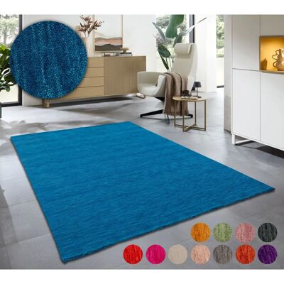 THEKO Wollteppich Holi Blau - Teppich - Wohnzimmer THEKO Wollteppich Holi Blau - Teppich - Wohnzimmer