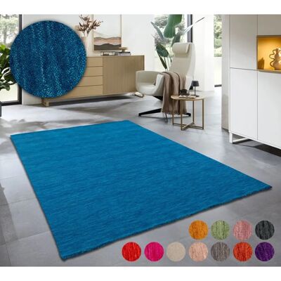 THEKO Handgewebter Wollteppich Phalguna - Blau - 190x250 cm - Teppich THEKO Handgewebter Wollteppich Phalguna - Blau - 190x250 cm - Teppich