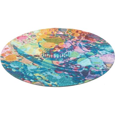SANSIBAR Keitum 006 Teppich - Bunt, Ø 160cm, 3mm, Modernes Totenkopf-Design SANSIBAR Keitum 006 Teppich - Bunt, Ø 160cm, 3mm, Modernes Totenkopf-Design