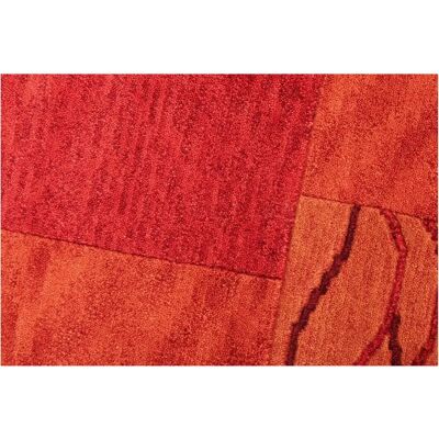 THEKO Wool Carpet Domas 60x90cm Patchwork Red THEKO Wool Carpet Domas 60x90cm Patchwork Red