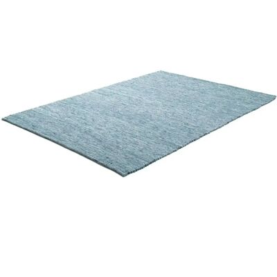 THEKO Blauer Wollhandwebteppich - Naturfasern, 190x290cm - Teppich THEKO Blauer Wollhandwebteppich - Naturfasern, 190x290cm - Teppich