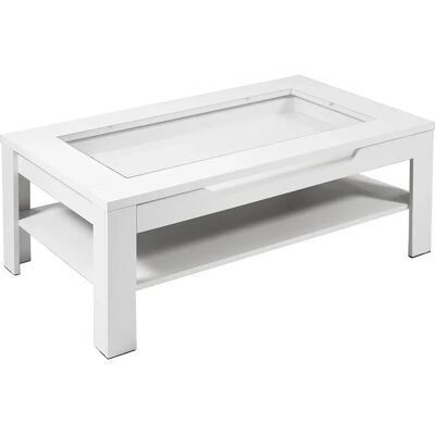 byLIVING Ralph Weiß Couchtisch - Rechteck, Glas, Schublade byLIVING Ralph Weiß Couchtisch - Rechteck, Glas, Schublade