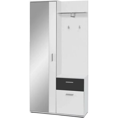 L-förmige byLIVING Jakob Kleiderschrank - 97cm, weiß, Spiegel, Regale L-förmige byLIVING Jakob Kleiderschrank - 97cm, weiß, Spiegel, Regale