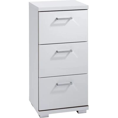 BYLIVING Nebraska Badezimmer-Schrank - 3 Schubladen, Weiß BYLIVING Nebraska Badezimmer-Schrank - 3 Schubladen, Weiß