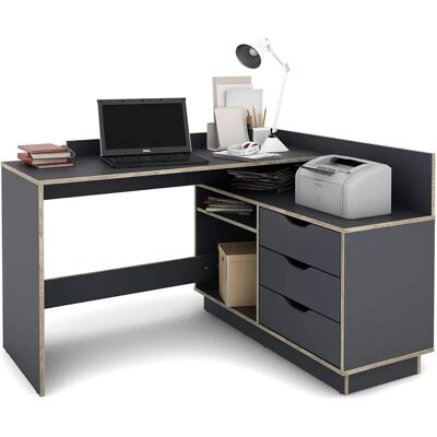 Eckschreibtisch byLIVING Bern - Über-Eck-Design, Grau Eckschreibtisch byLIVING Bern - Über-Eck-Design, Grau