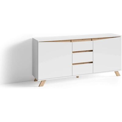 byLIVING Valentin Sideboard - 3 Schubladen, Weiß Matt, FSC Holz byLIVING Valentin Sideboard - 3 Schubladen, Weiß Matt, FSC Holz