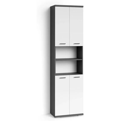 BYLIVING Nebraska Hoher Schrank - FSC Holz, Hochglanz Weiß, 50cm BYLIVING Nebraska Hoher Schrank - FSC Holz, Hochglanz Weiß, 50cm