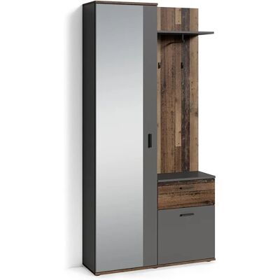 byLIVING Jakob Old Wood Anthrazit Kleiderschrank - Platzsparend, Verstellbare Regale byLIVING Jakob Old Wood Anthrazit Kleiderschrank - Platzsparend, Verstellbare Regale