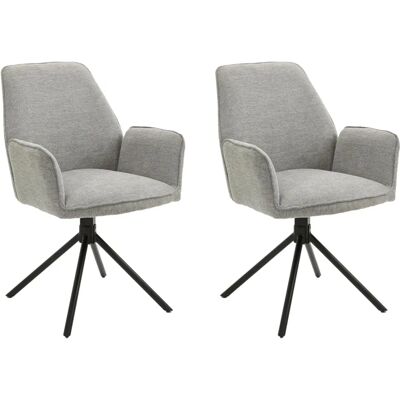 byLiving Blair Drehstuhl - Hellgrau/Schwarz - 2er-Set byLiving Blair Drehstuhl - Hellgrau/Schwarz - 2er-Set