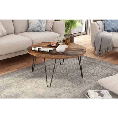 byLIVING Couchtisch - 80x80x40 cm - FSC Holz, Schwarzes Metall byLIVING Couchtisch - 80x80x40 cm - FSC Holz, Schwarzes Metall