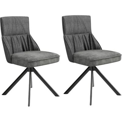 byLiving California Samtstoff Anthrazit Esszimmerstühle - 2 Stück byLiving California Samtstoff Anthrazit Esszimmerstühle - 2 Stück
