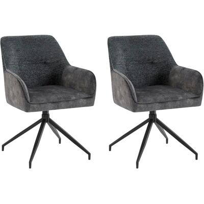 byLiving Jacky 2er-Set Drehbare Samtvelours Stühle - Esszimmerstuhl byLiving Jacky 2er-Set Drehbare Samtvelours Stühle - Esszimmerstuhl