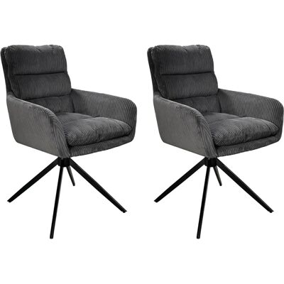 byLIVING Pura 2er-Set Drehbarer Grob-Cord Esszimmerstuhl byLIVING Pura 2er-Set Drehbarer Grob-Cord Esszimmerstuhl