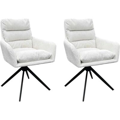 Höffner Armlehnenstuhl 2er-Set - Modernes Design - 58x88x64cm Höffner Armlehnenstuhl 2er-Set - Modernes Design - 58x88x64cm