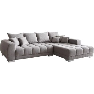 DELIFE Canapé d'angle Josea 300x220 cm microfibre gris pierre recamière à droite - Canapé - Publicité DELIFE Canapé d'angle Josea 300x220 cm microfibre gris pierre recamière à droite - Canapé - Publicité